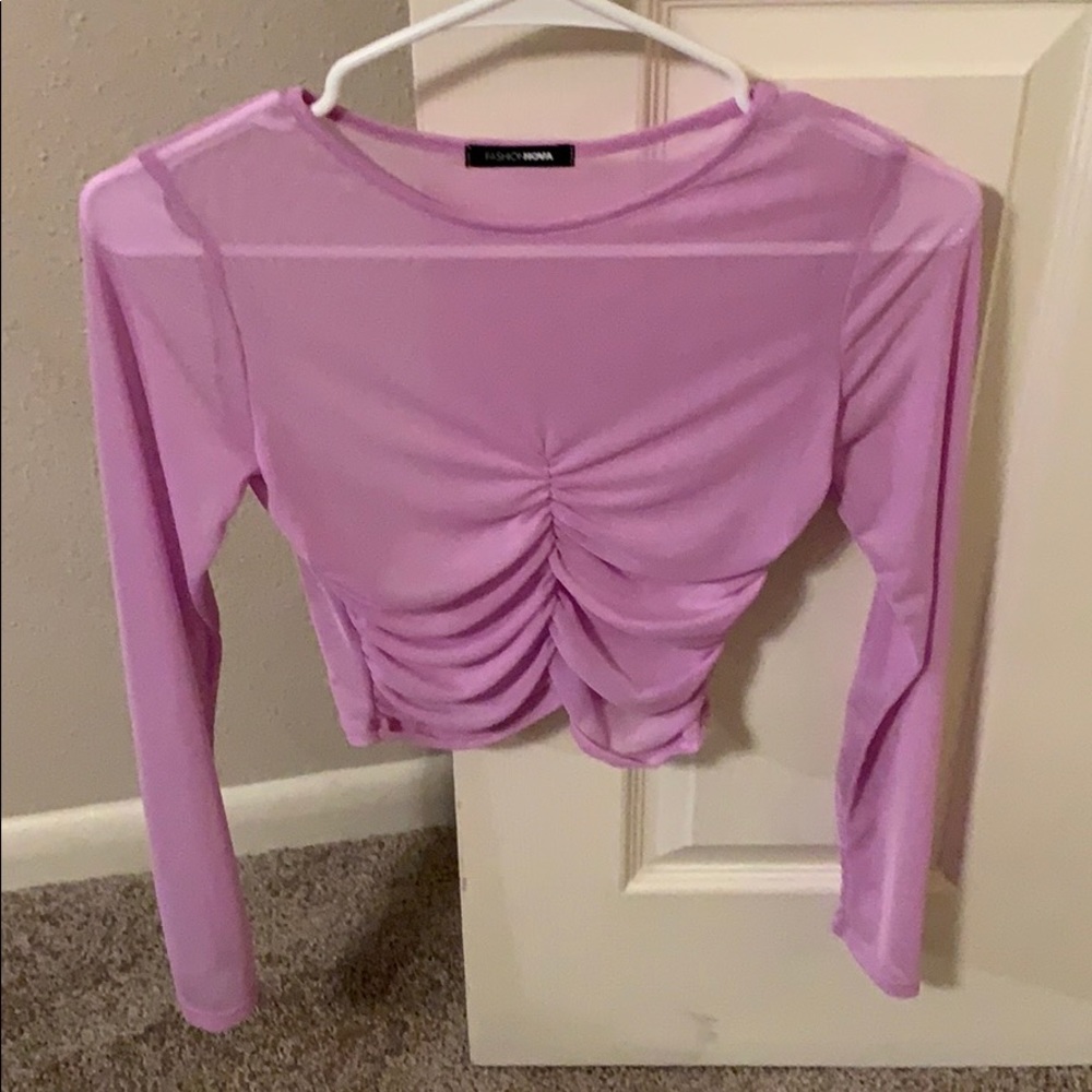 Sheer purple top